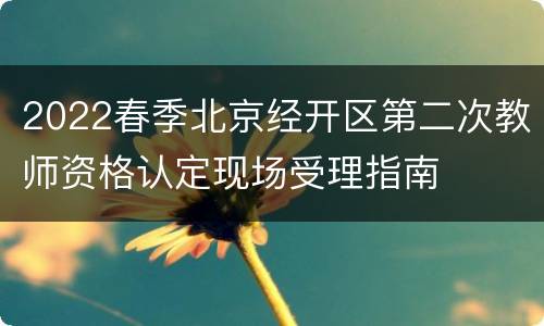 2022春季北京经开区第二次教师资格认定现场受理指南