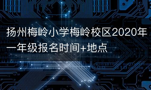 扬州梅岭小学梅岭校区2020年一年级报名时间+地点