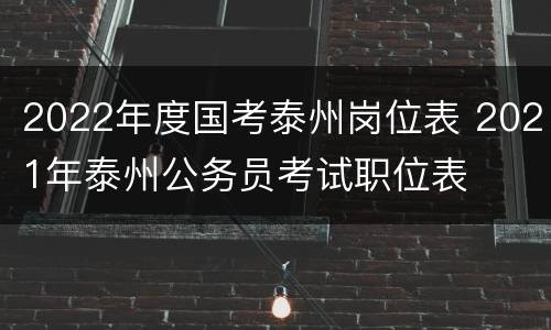 2022年度国考泰州岗位表 2021年泰州公务员考试职位表