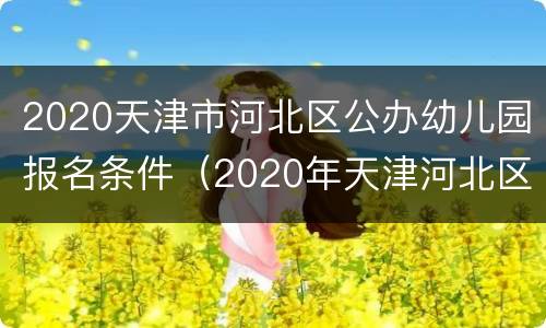 2020天津市河北区公办幼儿园报名条件（2020年天津河北区幼儿园报名）