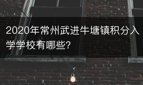 2020年常州武进牛塘镇积分入学学校有哪些？