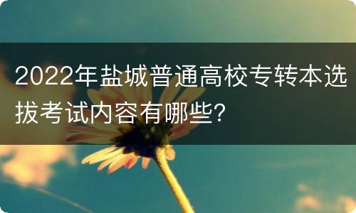 2022年盐城普通高校专转本选拔考试内容有哪些？