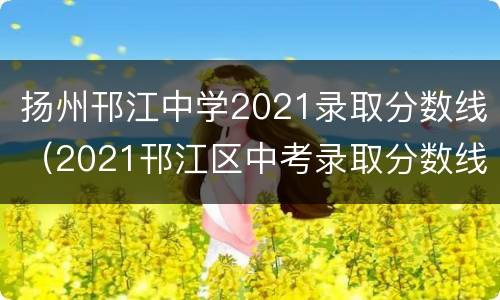 扬州邗江中学2021录取分数线（2021邗江区中考录取分数线）