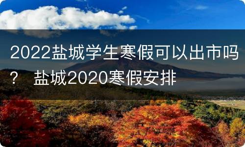 2022盐城学生寒假可以出市吗？ 盐城2020寒假安排