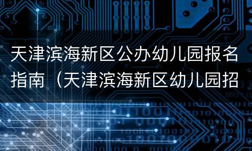 天津滨海新区公办幼儿园报名指南（天津滨海新区幼儿园招生简章）