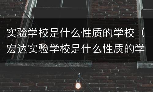 实验学校是什么性质的学校（宏达实验学校是什么性质的学校）