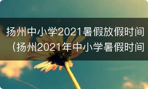 扬州中小学2021暑假放假时间（扬州2021年中小学暑假时间表）