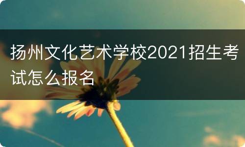 扬州文化艺术学校2021招生考试怎么报名