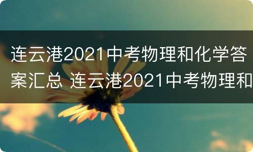 连云港2021中考物理和化学答案汇总 连云港2021中考物理和化学答案汇总表