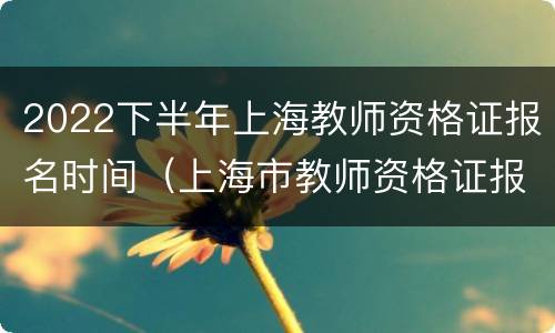 2022下半年上海教师资格证报名时间（上海市教师资格证报名时间2021下半年）