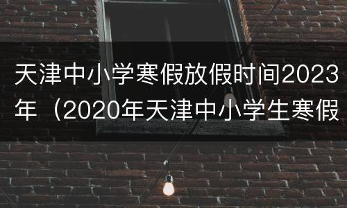 天津中小学寒假放假时间2023年（2020年天津中小学生寒假放假时间）