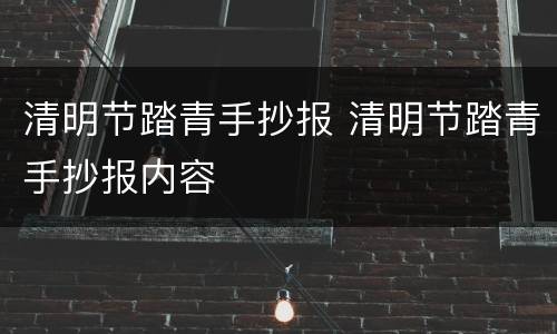 清明节踏青手抄报 清明节踏青手抄报内容