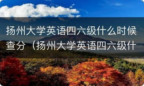 扬州大学英语四六级什么时候查分（扬州大学英语四六级什么时候查分的）