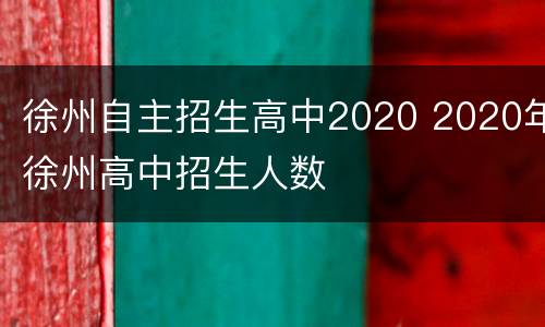 徐州自主招生高中2020 2020年徐州高中招生人数