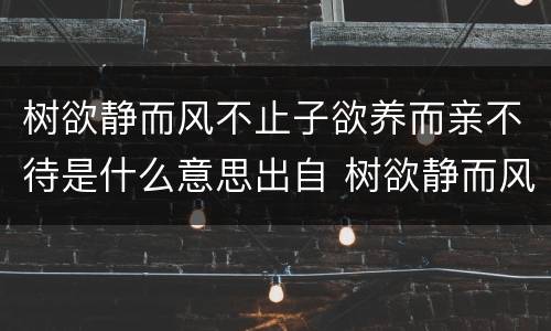 树欲静而风不止子欲养而亲不待是什么意思出自 树欲静而风不止子欲养而亲不待是什么意思