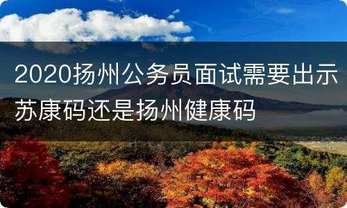 2020扬州公务员面试需要出示苏康码还是扬州健康码