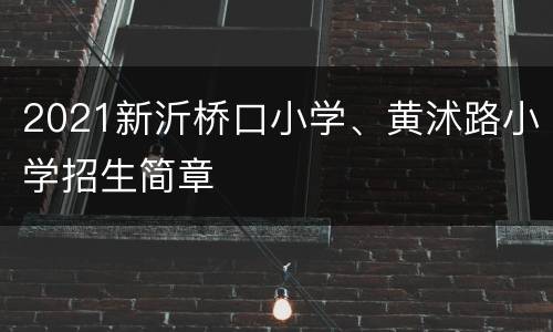 2021新沂桥口小学、黄沭路小学招生简章