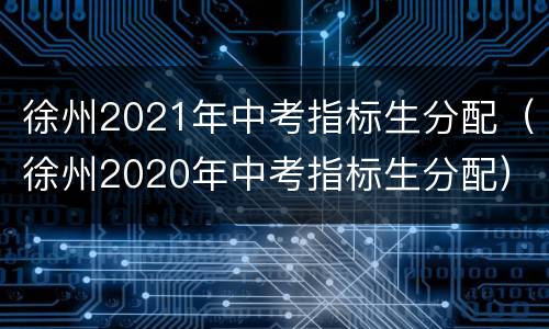 徐州2021年中考指标生分配（徐州2020年中考指标生分配）