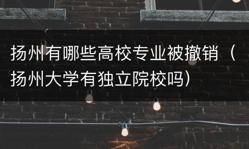 扬州有哪些高校专业被撤销（扬州大学有独立院校吗）