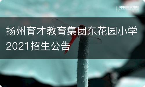 扬州育才教育集团东花园小学2021招生公告