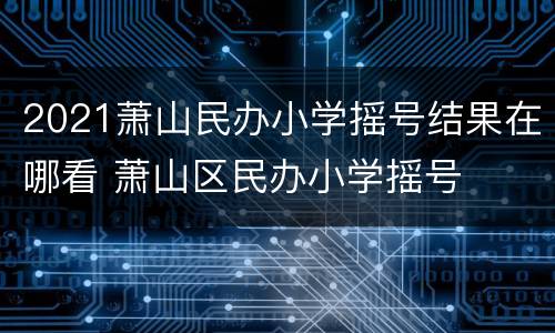 2021萧山民办小学摇号结果在哪看 萧山区民办小学摇号