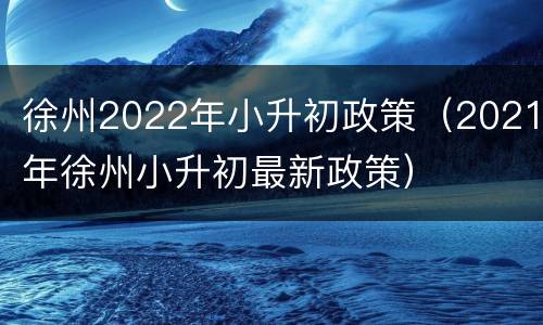 徐州2022年小升初政策（2021年徐州小升初最新政策）