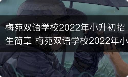 梅苑双语学校2022年小升初招生简章 梅苑双语学校2022年小升初招生简章