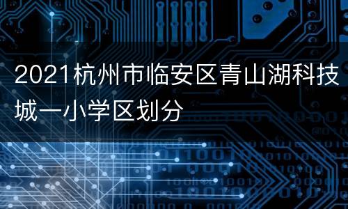 2021杭州市临安区青山湖科技城一小学区划分