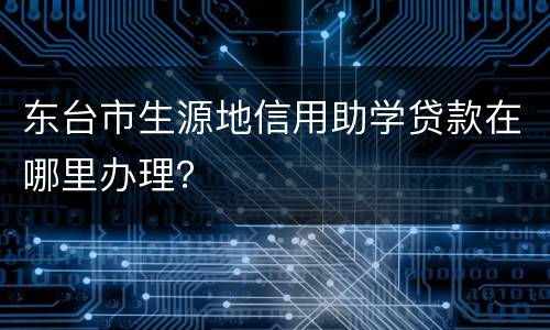 东台市生源地信用助学贷款在哪里办理？