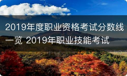 2019年度职业资格考试分数线一览 2019年职业技能考试