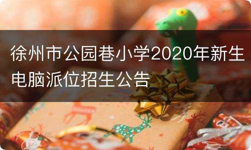 徐州市公园巷小学2020年新生电脑派位招生公告