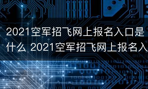 2021空军招飞网上报名入口是什么 2021空军招飞网上报名入口是什么样的