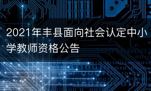 2021年丰县面向社会认定中小学教师资格公告