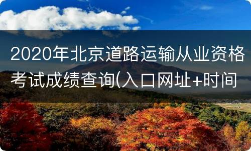 2020年北京道路运输从业资格考试成绩查询(入口网址+时间)