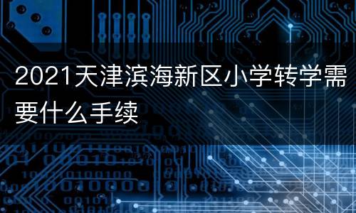 2021天津滨海新区小学转学需要什么手续