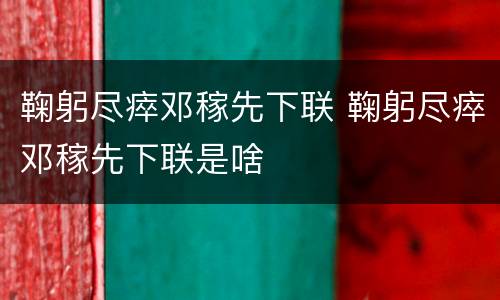 鞠躬尽瘁邓稼先下联 鞠躬尽瘁邓稼先下联是啥