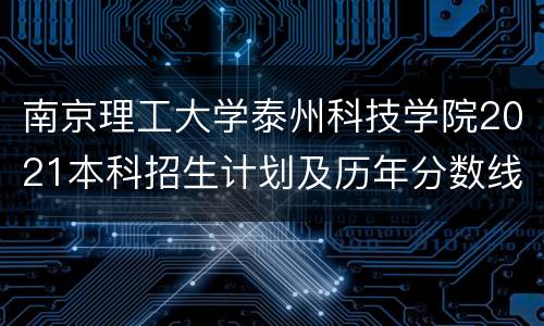 南京理工大学泰州科技学院2021本科招生计划及历年分数线