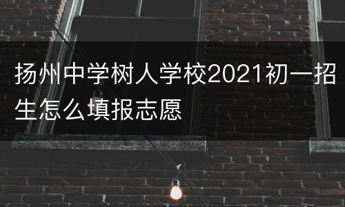 扬州中学树人学校2021初一招生怎么填报志愿