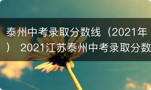 泰州中考录取分数线（2021年） 2021江苏泰州中考录取分数线