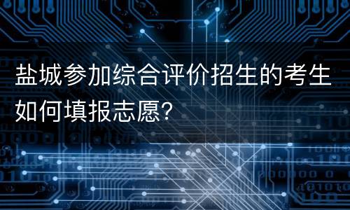 盐城参加综合评价招生的考生如何填报志愿？