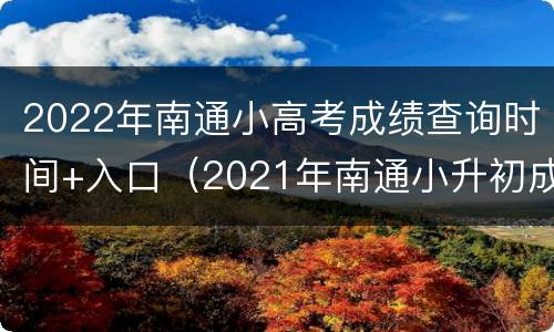 2022年南通小高考成绩查询时间+入口（2021年南通小升初成绩查询）