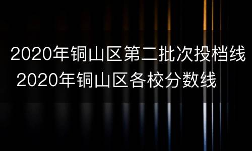 2020年铜山区第二批次投档线 2020年铜山区各校分数线