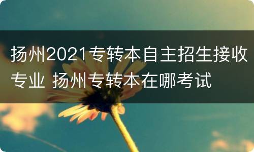 扬州2021专转本自主招生接收专业 扬州专转本在哪考试