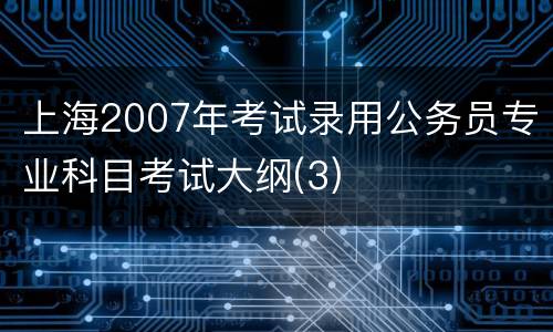 上海2007年考试录用公务员专业科目考试大纲(3)