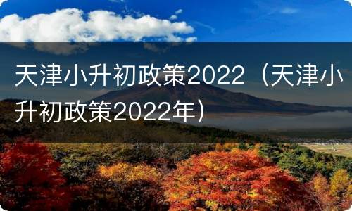 天津小升初政策2022（天津小升初政策2022年）