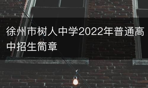 徐州市树人中学2022年普通高中招生简章