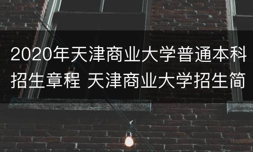 2020年天津商业大学普通本科招生章程 天津商业大学招生简章2022