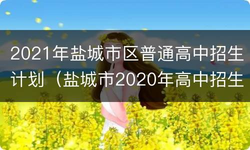 2021年盐城市区普通高中招生计划（盐城市2020年高中招生计划）