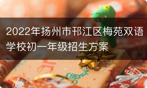 2022年扬州市邗江区梅苑双语学校初一年级招生方案