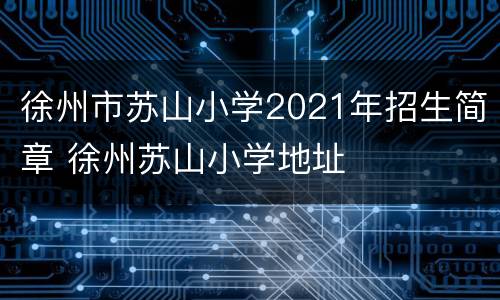 徐州市苏山小学2021年招生简章 徐州苏山小学地址